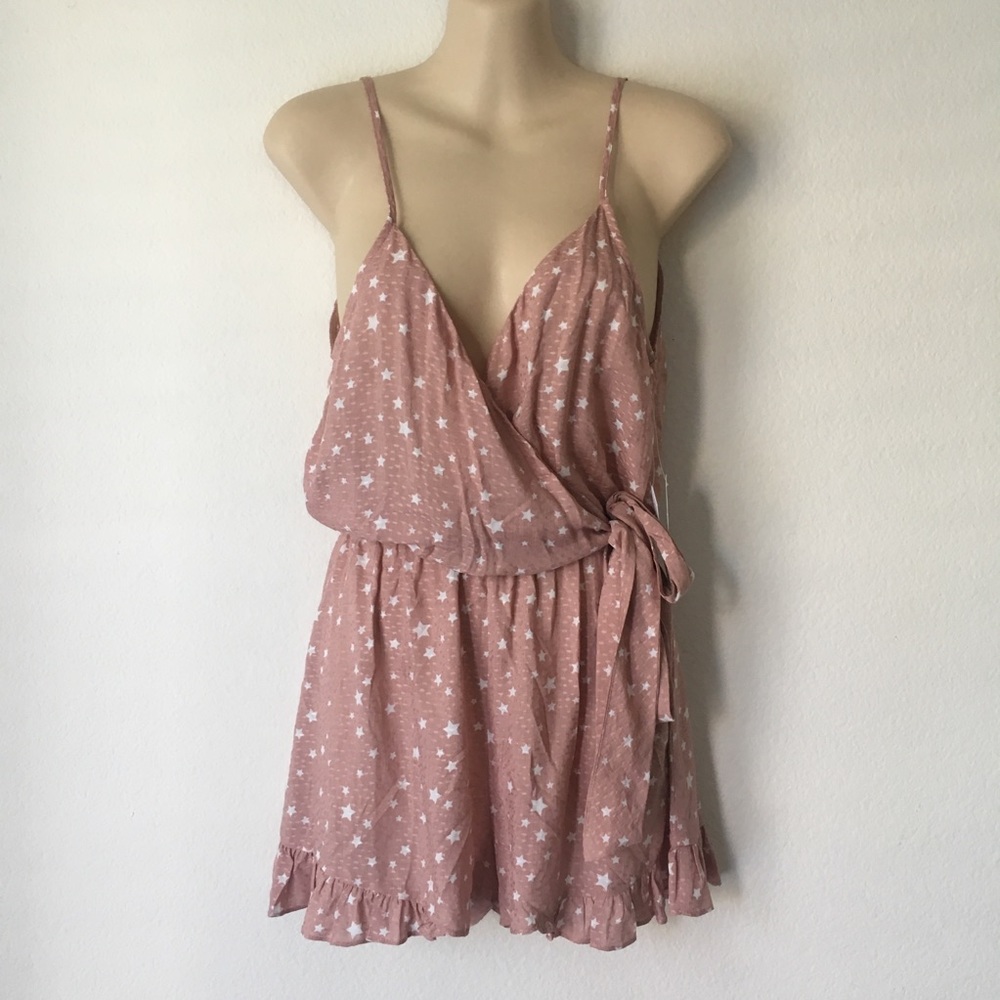 Sadie and Sage Pink Stars Romper Playsuit